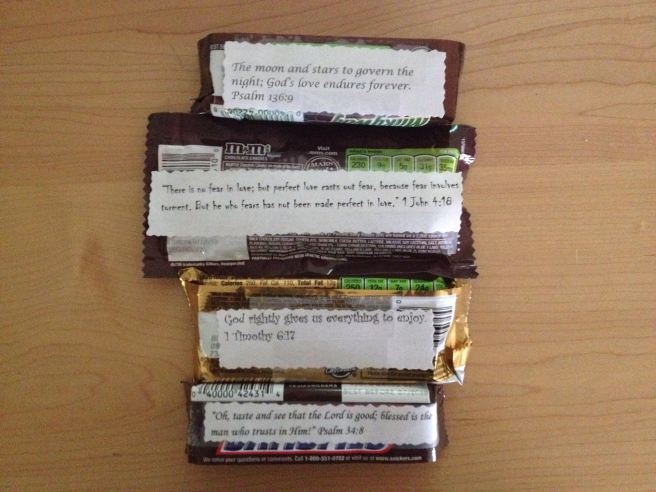 four different verses candy bars